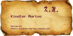 Kindler Martos névjegykártya